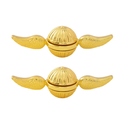 2Pcs Fidget Sphere Spinner Desk Spinning Toy Wings Finger Hand Spinner Gold