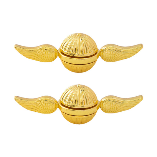 2Pcs Fidget Sphere Spinner Desk Spinning Toy Wings Finger Hand Spinner Gold