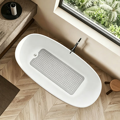 Bathtub Bubble Mat 100x40cm Non Slip Bath Mat with Drain Holes for Shower-Grey
