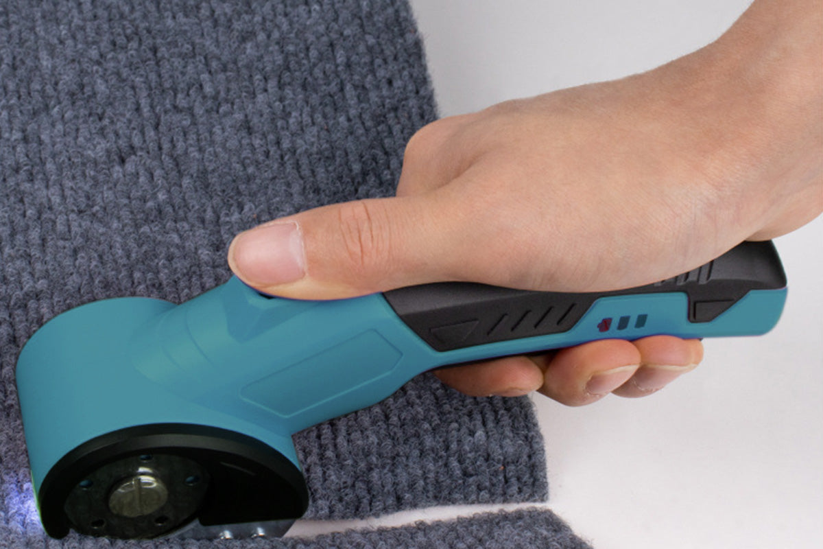 USB Cordless Electric Scissors Rechargeable Fabric and Cardboard Cutter-Blue