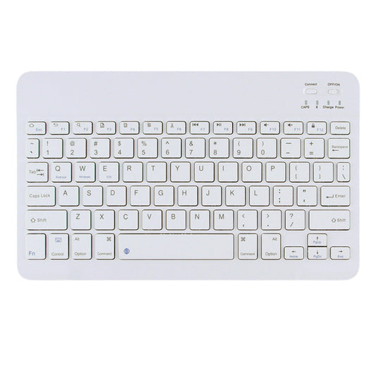 10-inch Ultra-Slim Bluetooth Keyboard Portable Mini Wireless Keyboard Rechargeable for iOS Android Windows Tablet Smartphone White