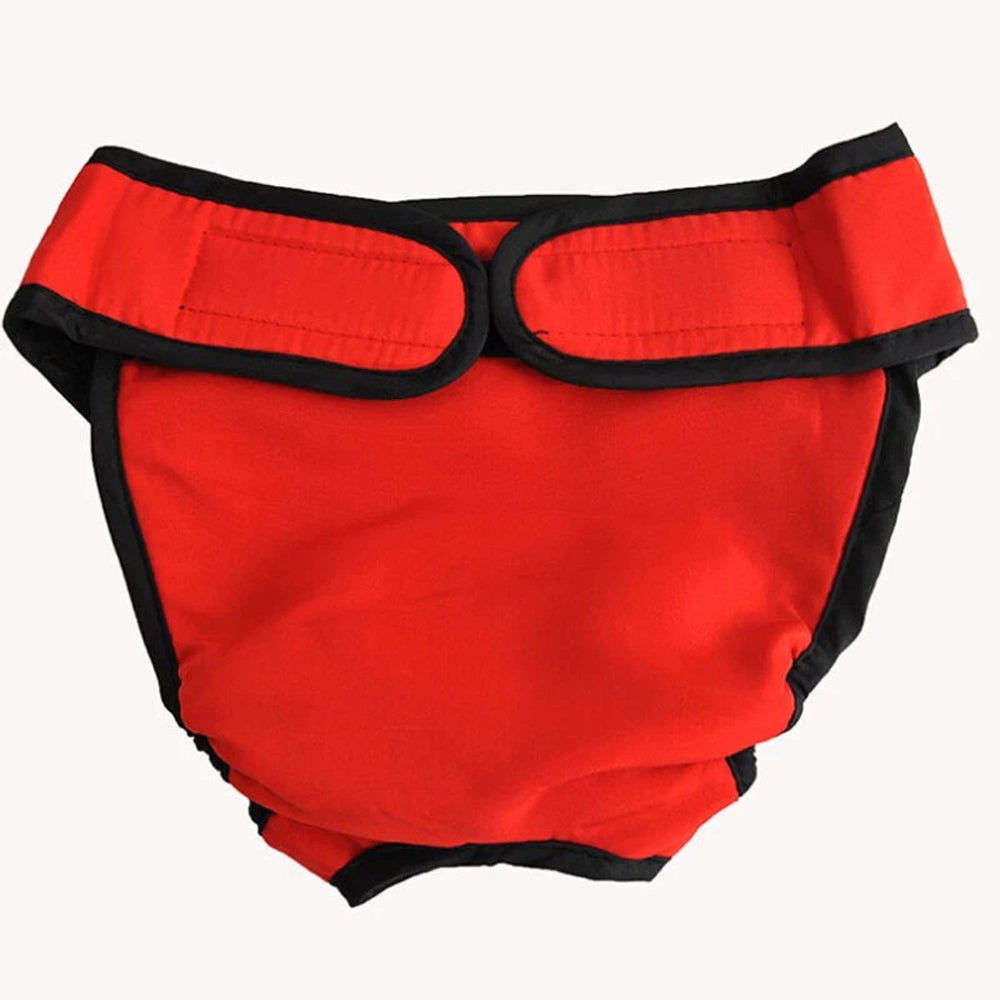 Reusable Dog Diapers Cotton Washable Doggie Diapers-Red