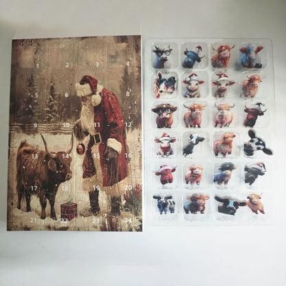 24 Days Animal Christmas Advent Calendar Collectible Funny Cow Set Blind Box