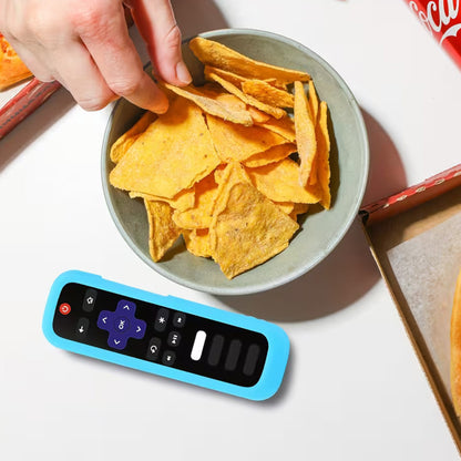 2 Pack Glow in The Dark Silicone Case Cover for Roku TV Remote -Blue