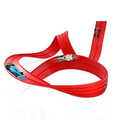 5-Meter Flexible Race Car Ramp Track Toy Set with Suction Cups Red Outdoor Indoor