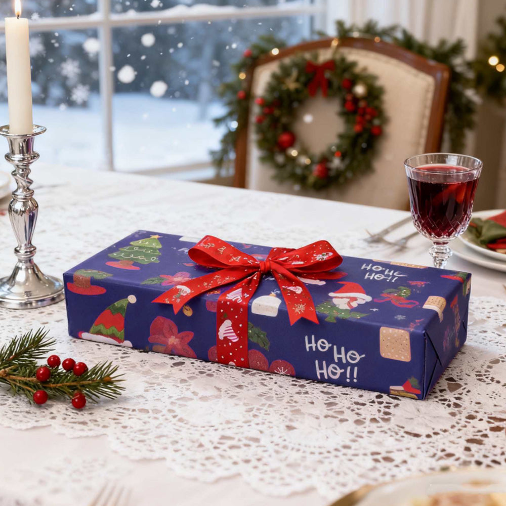 Christmas Wrapping Paper for Gift Wrap - Blue