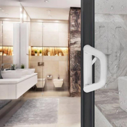 Sliding Door Lock Handle Set Security Lock with Keys for Glass Patio Door White