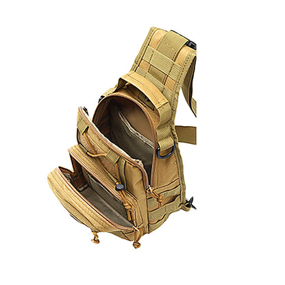 Outdoor Sport Chest Bag Sling Shoulder Bag for Men Khaki