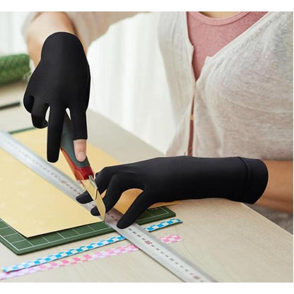 2 Finger Open Copper Arthritis Compression Gloves with Touchscreen Tips for Tendonitis
