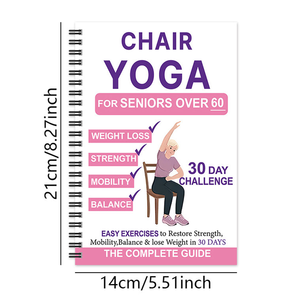 Chair Yoga Book for Seniors: Strength Balance & Wellness Exercises -White