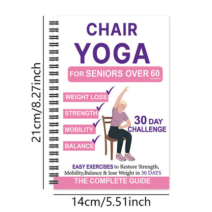 Chair Yoga Book for Seniors: Strength Balance & Wellness Exercises -White