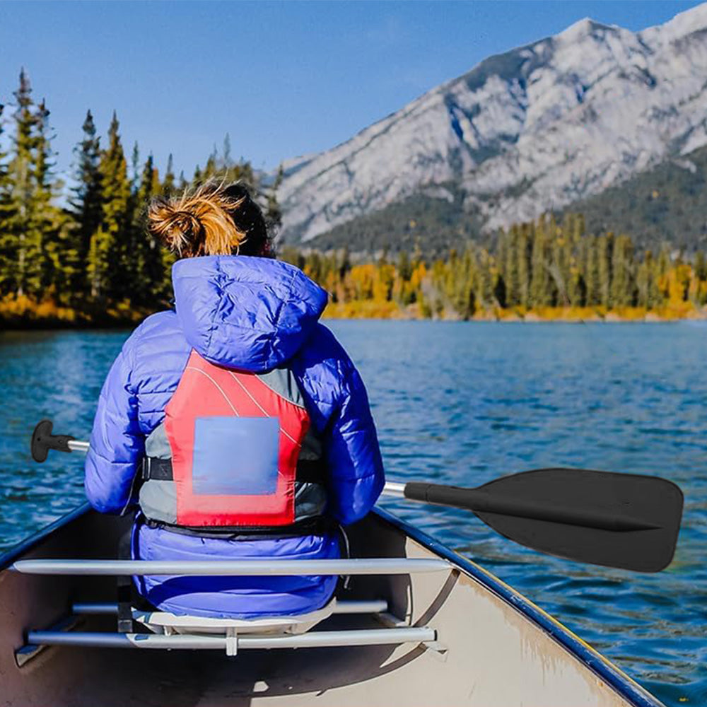 Telescoping Boat Paddle Portable Aluminium Shaft for Kayaing Boating Canoeing River Tubing Black