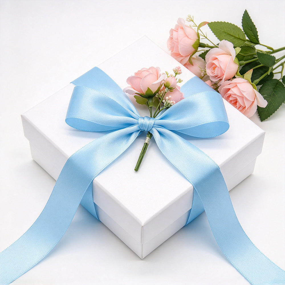 3 Rolls 22M Double Sided Polyester Satin Ribbon Christmas Gift Wrapping Decorative