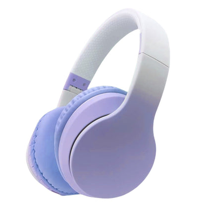 Foldable Kids Wireless Headphones Over Ear Bluetooth Headset with Mic Function Purple