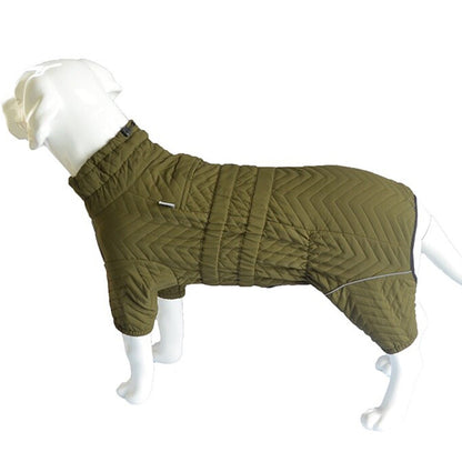 Warm Dog Vest Reflective Coat Windproof Winter Jacket for Pet Dogs Green