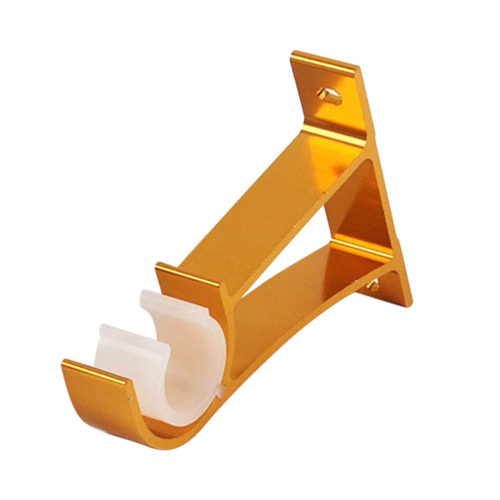 2 Piece Metal Support Curtain Rod Pole - Gold