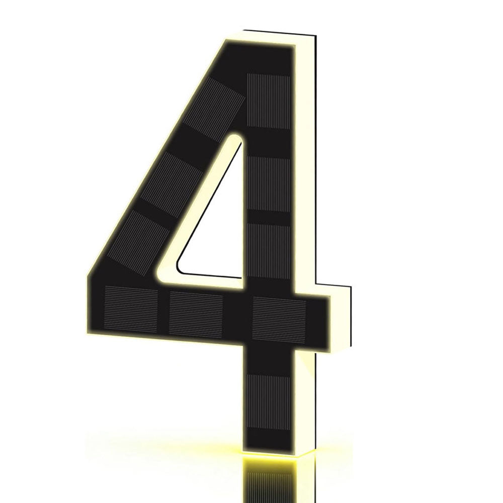 Solar Illuminated Address Sign with Light -Number 4