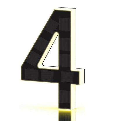 Solar Illuminated Address Sign with Light -Number 4