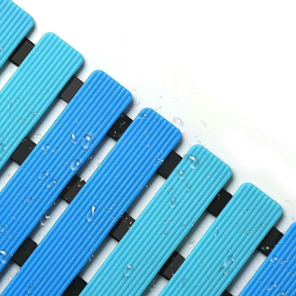 40x63 cm Bath Mat with Strong Suction Cups-Blue
