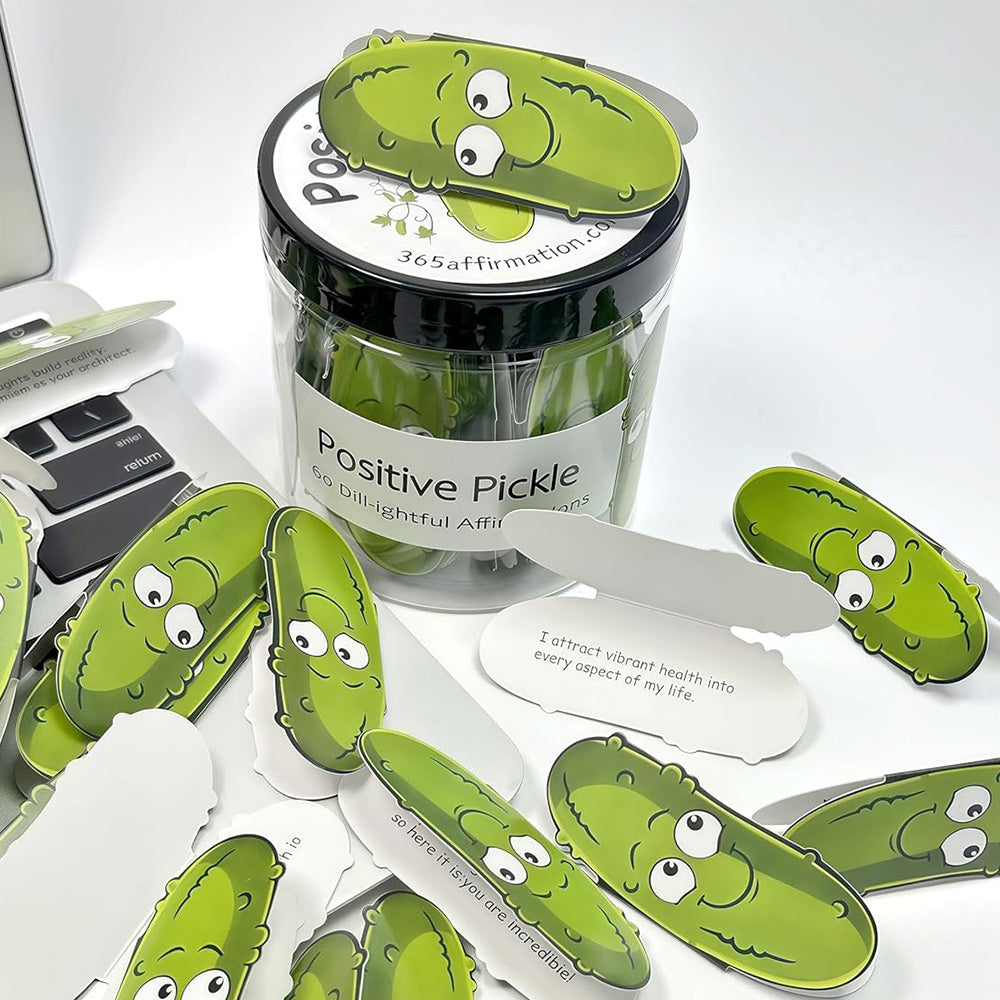 60PCS Positive Pickles Affirmation Cards Jar ¨C Motivational Gift for Women and Teens Style 1