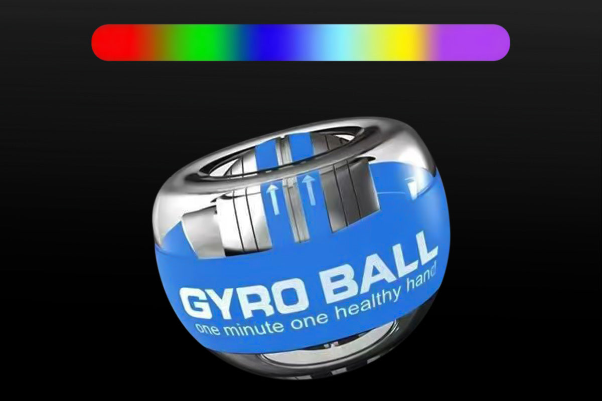 6 Color LED Gyroscope Wrist Exercise Ball Strength Trainer Muscle Training-Blue