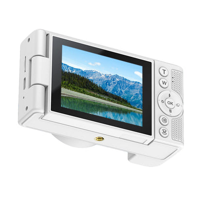 4K Digital Camera with Flip Screen and Autofocus for Vlogging and Photography Beginners White