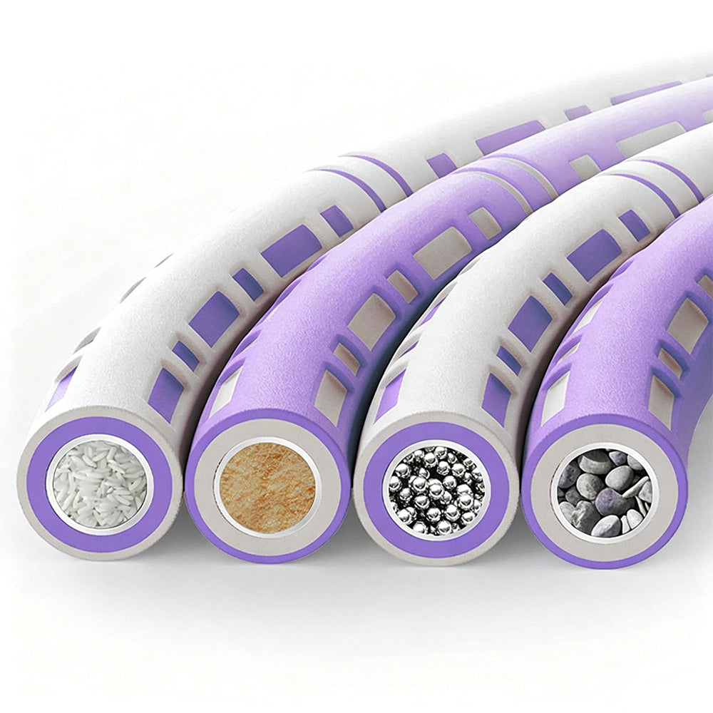 Detachable Weighted Hula Hoop 6 Sections Adjustable Fitness Hoop for Adults-Purple