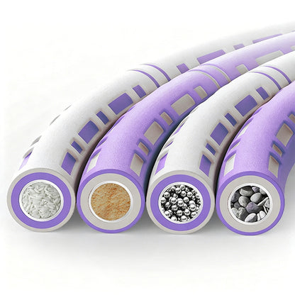 Detachable Weighted Hula Hoop 6 Sections Adjustable Fitness Hoop for Adults-Purple
