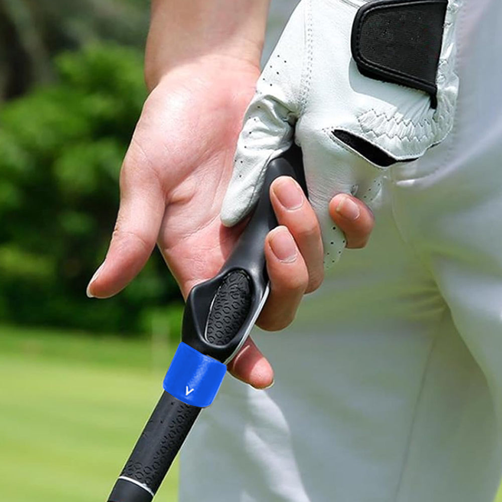 Golf Grip Trainer Attachment Trainer Beginner Outdoor Golf Swing Training Aid Blue