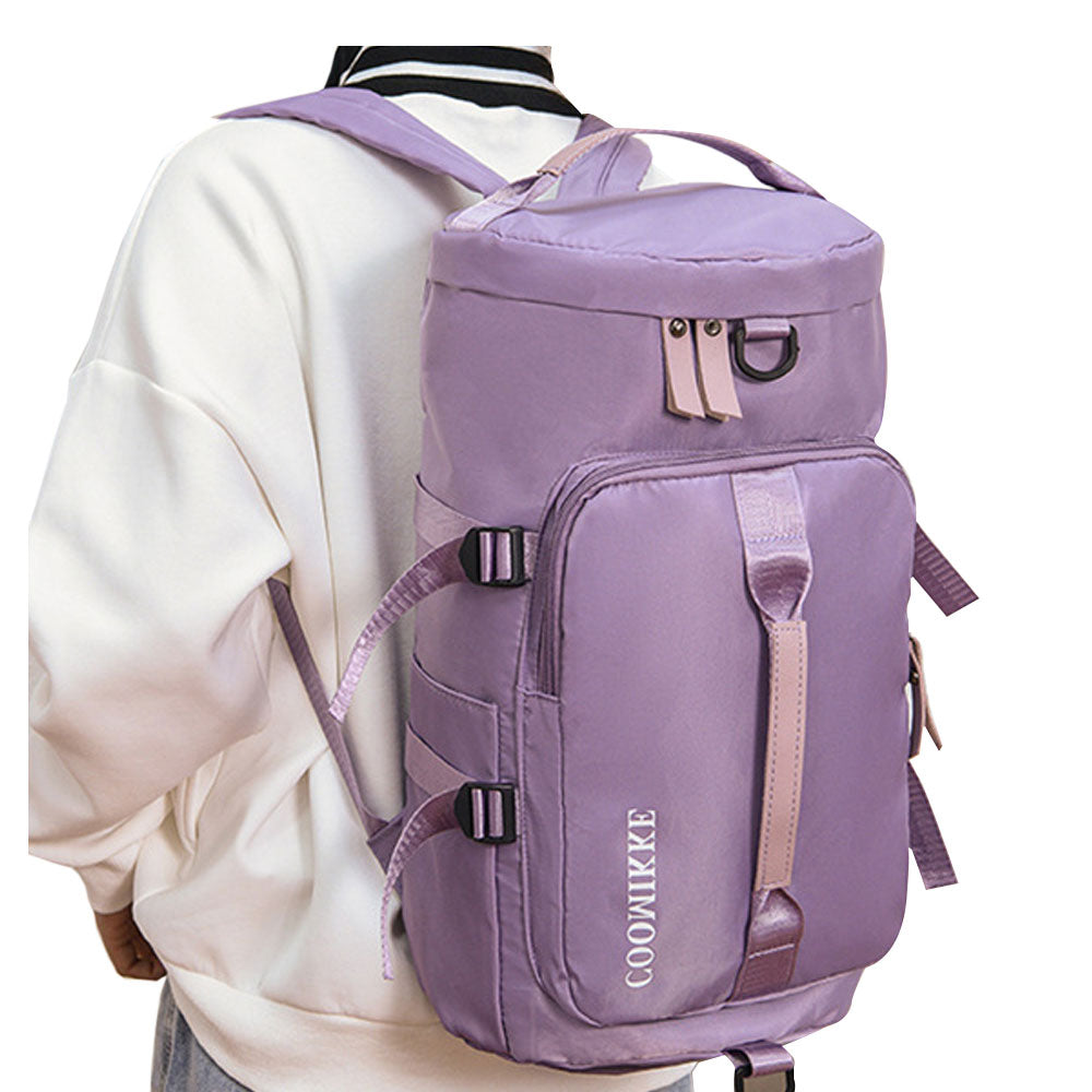 Large Capacity Travel Duffle Bag Sport Gym Backpack -Purple