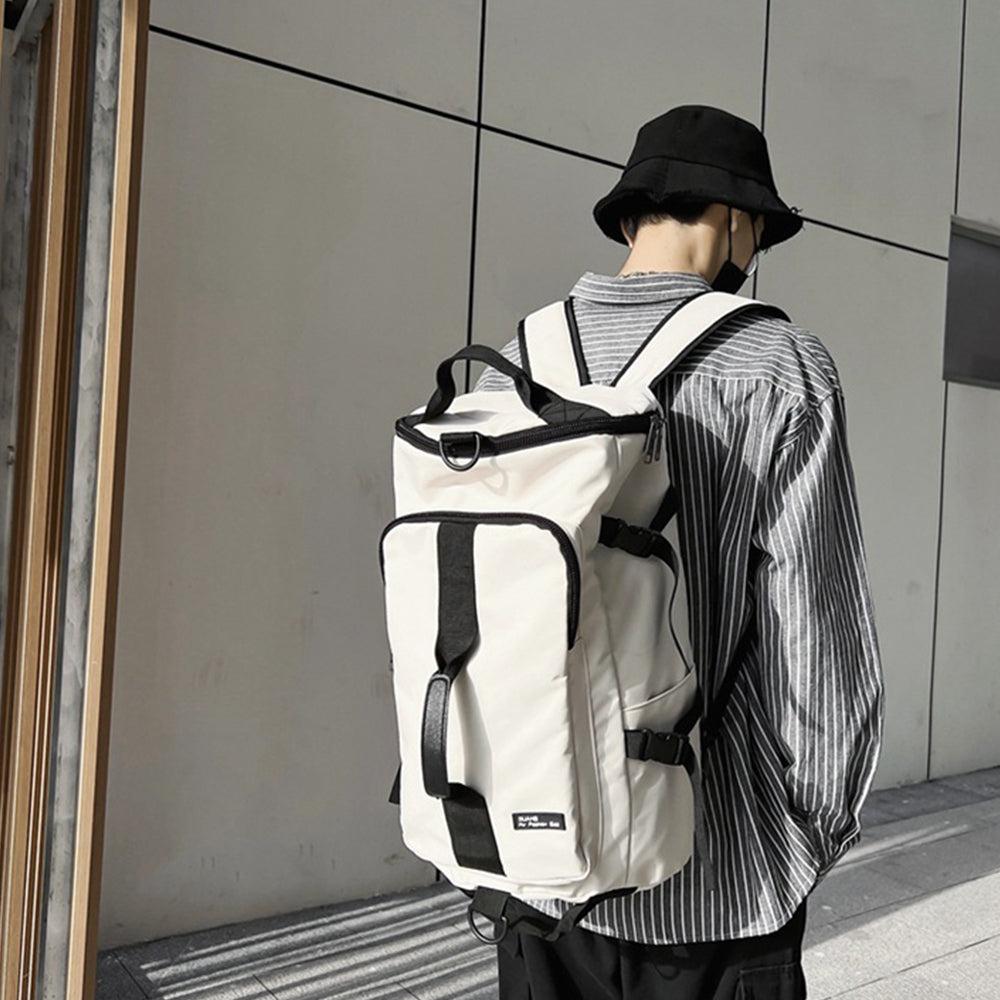 3-in-1 Sports Duffle Bag Travel Backpack Weekender Overnight Bag White