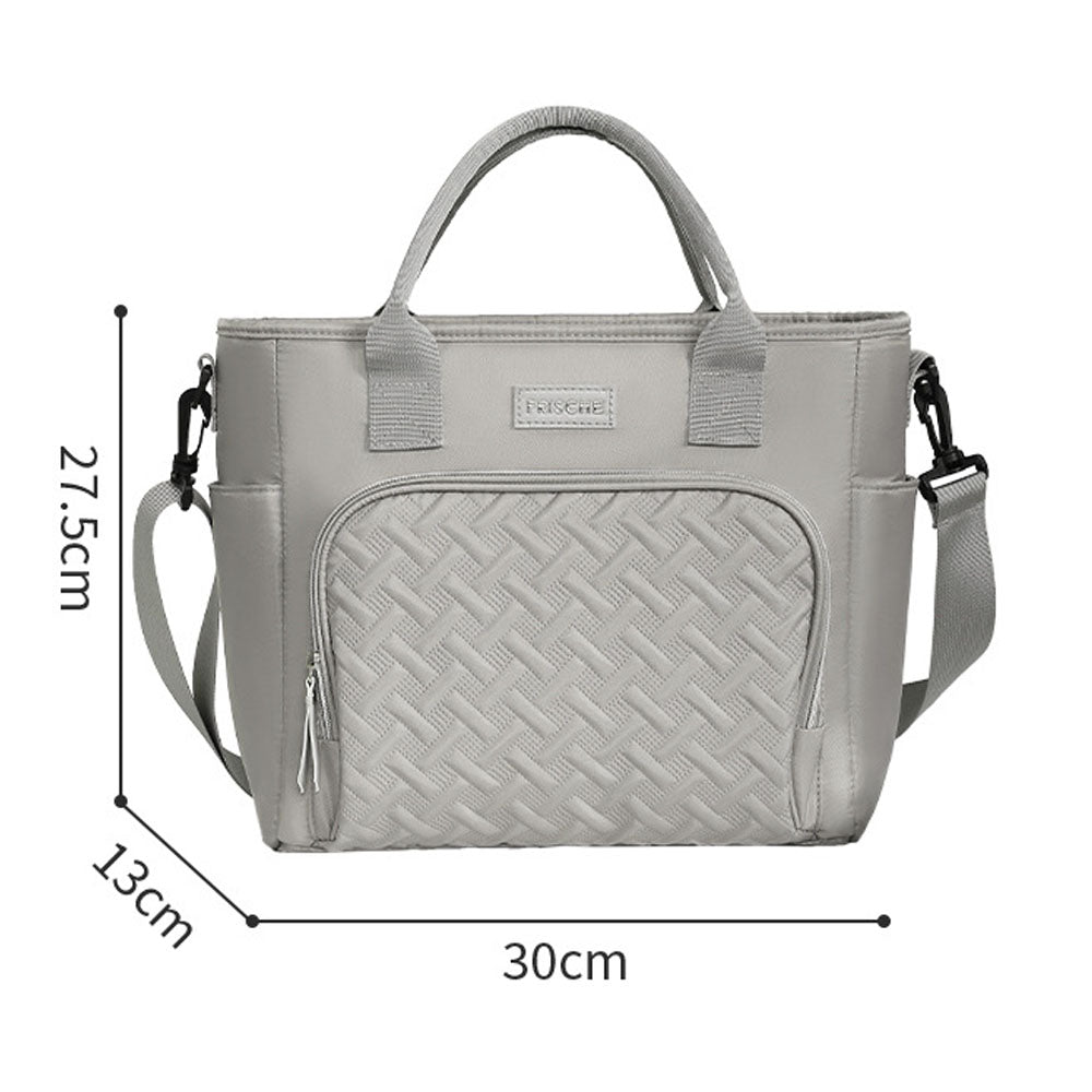 Large Capacity Insulated Lunch Tote Bag - Grey