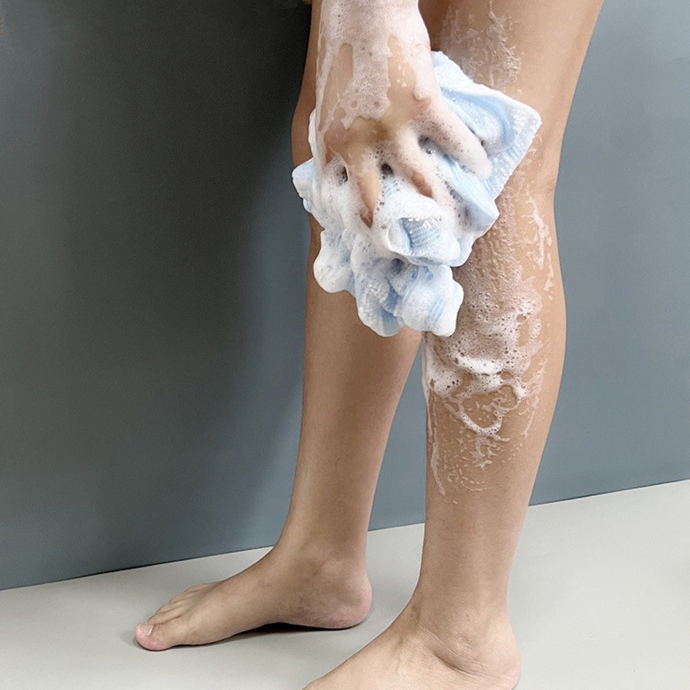 2 PCS Extra Long Exfoliating Back Scrubber Adult Bath Washcloth for Smooth Skin Blue