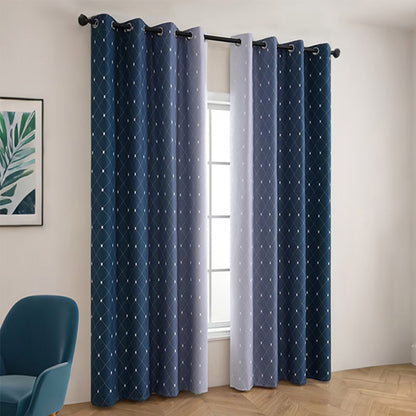 2Pcs Blackout Curtain Gradient Color Curtains-Green