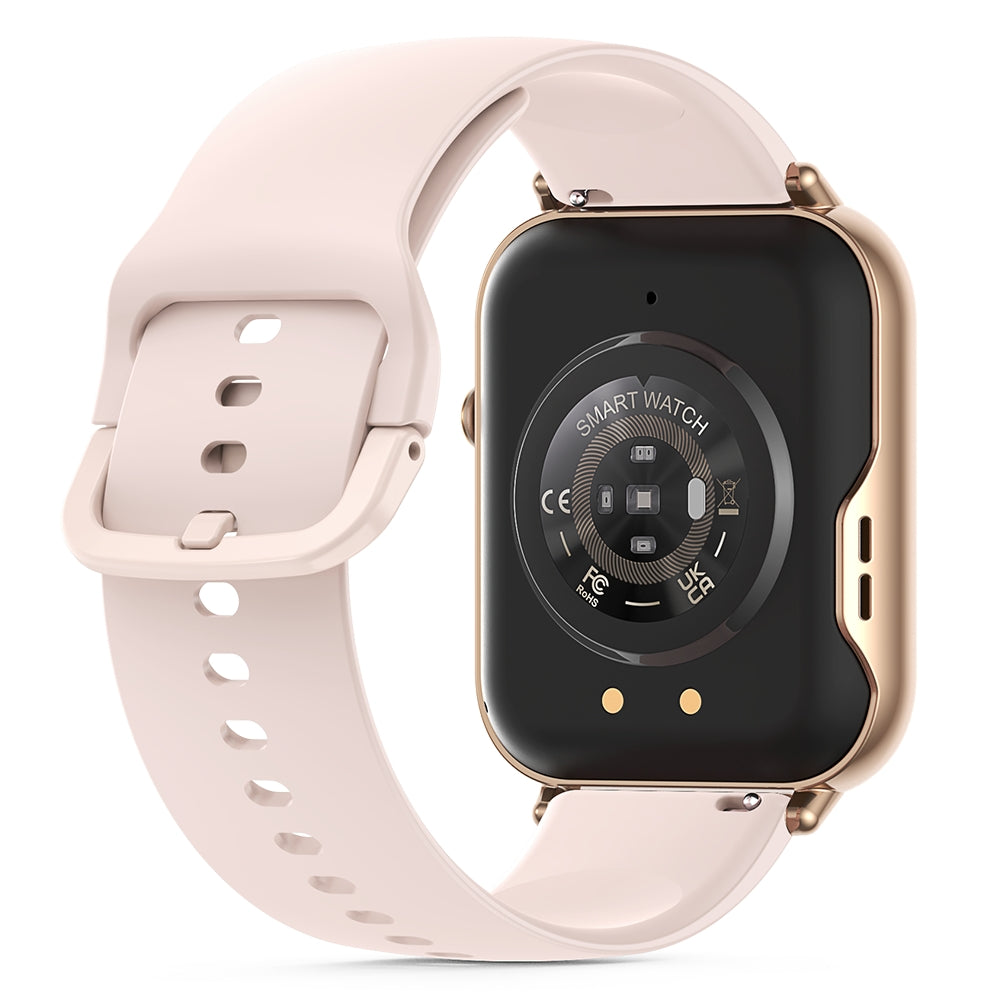 Smartwatch with Bluetooth Calling 2.1 Inch Display 104 Sports Modes Health Monitoring IP68 Waterproof-Pink