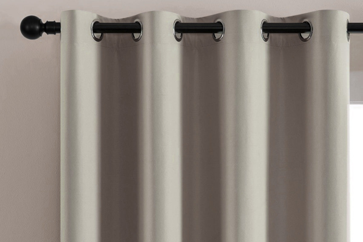 2 Pieces 100 Percent Blackout Curtain Panel - Khaki