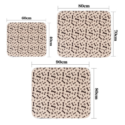 Washable Waterproof Reusable Dog Pee Pads Quick Absorbent Puppy Training Mat-Brown