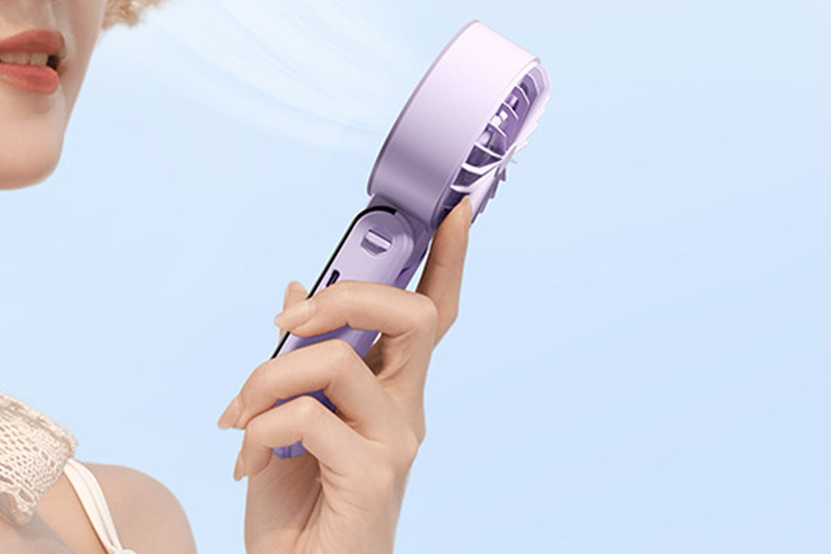 Handheld Foldable High Speed Fan for Travel Outdoor Home Office-Purple