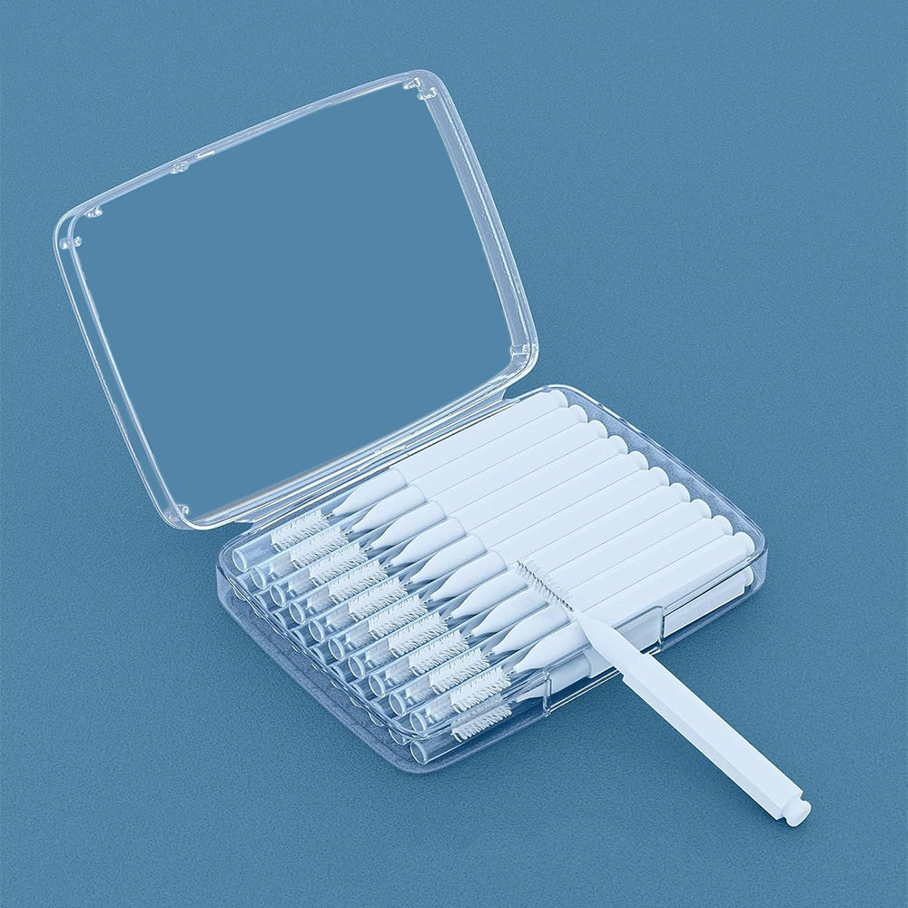 Shower Head Cleaning Brush Set Anti-Clogging with Storage Box for Bathroom-White