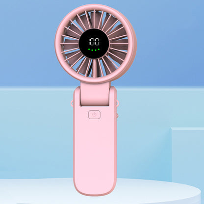 Portable Handheld Fan with 100 Speed Settings and USB Charging for Travel-Pink