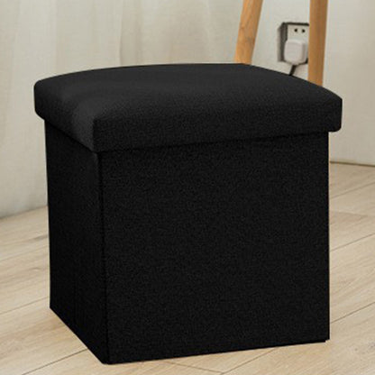 Foldable Storage Ottoman Shoe Bench with Thick Foam Lid - Black