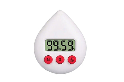 Waterproof Digital Shower Timer with Alarm and Suction Cup - White