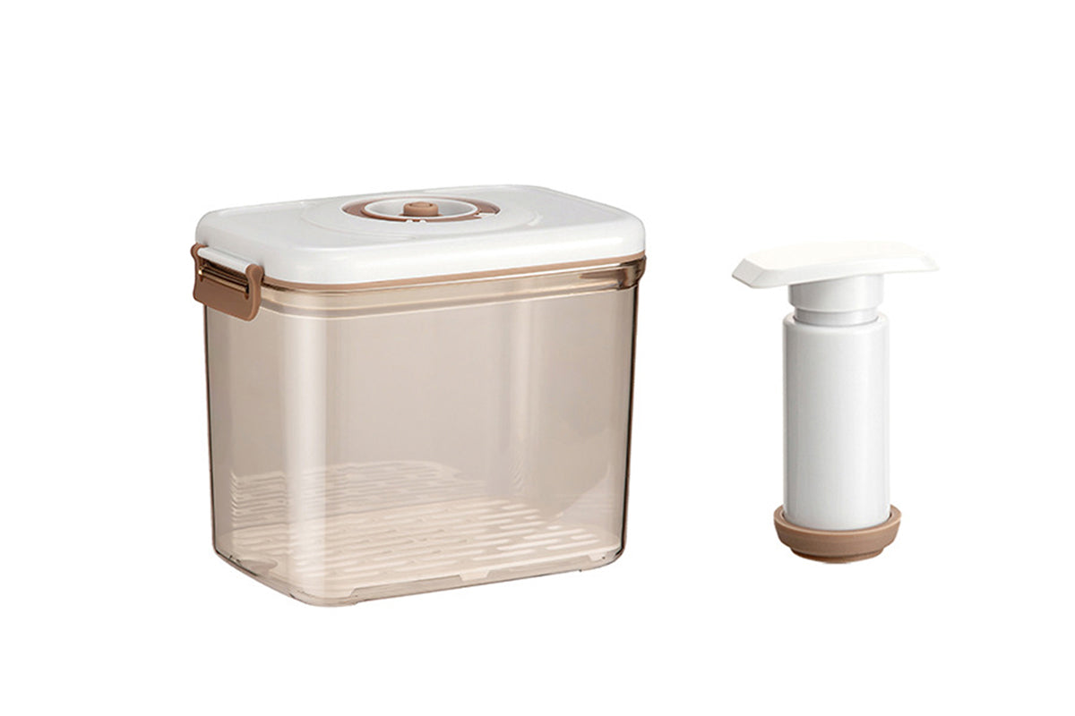 Airtight Vacuum Food Storage Container with Lid Strainer and Pump