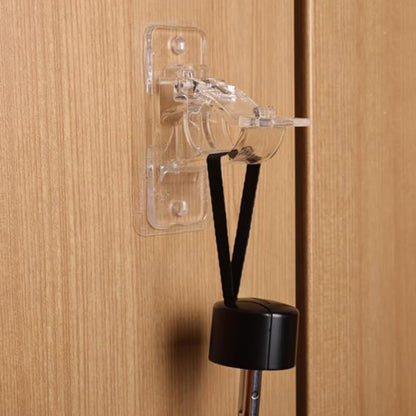 No Drill Self Adhesive Curtain Rod Brackets Transparent Invisible Holders for Curtains Towels-Transparent