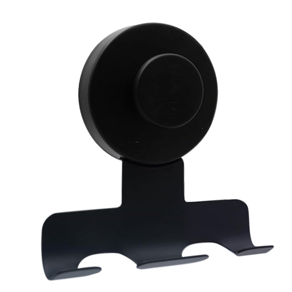 Stainless Steel Suction Cup Razor Holder Wall Mounted Bathroom Shaver Hook-Black