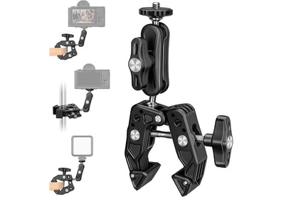 Super Clamp Camera Clamp Mount Monitor With Action Camera Adapter Phone Clamp Mount