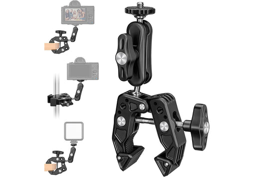 Super Clamp Camera Clamp Mount Monitor With Action Camera Adapter Phone Clamp Mount