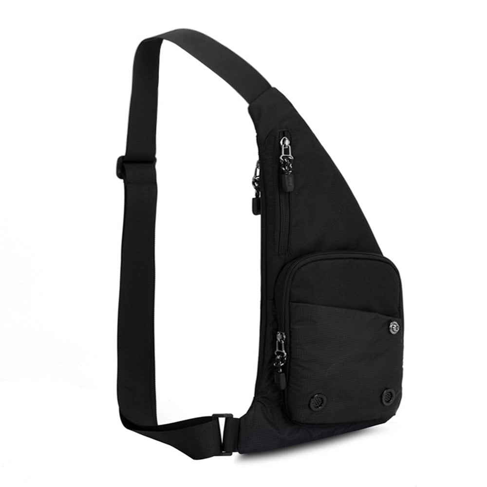 Chest Sling Bag Unisex Large Capacity-Black
