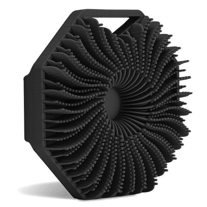 Silicone Body Scrubber Exfoliating Shower Brush with Anti-Slippery Handles Bathing Tool Black