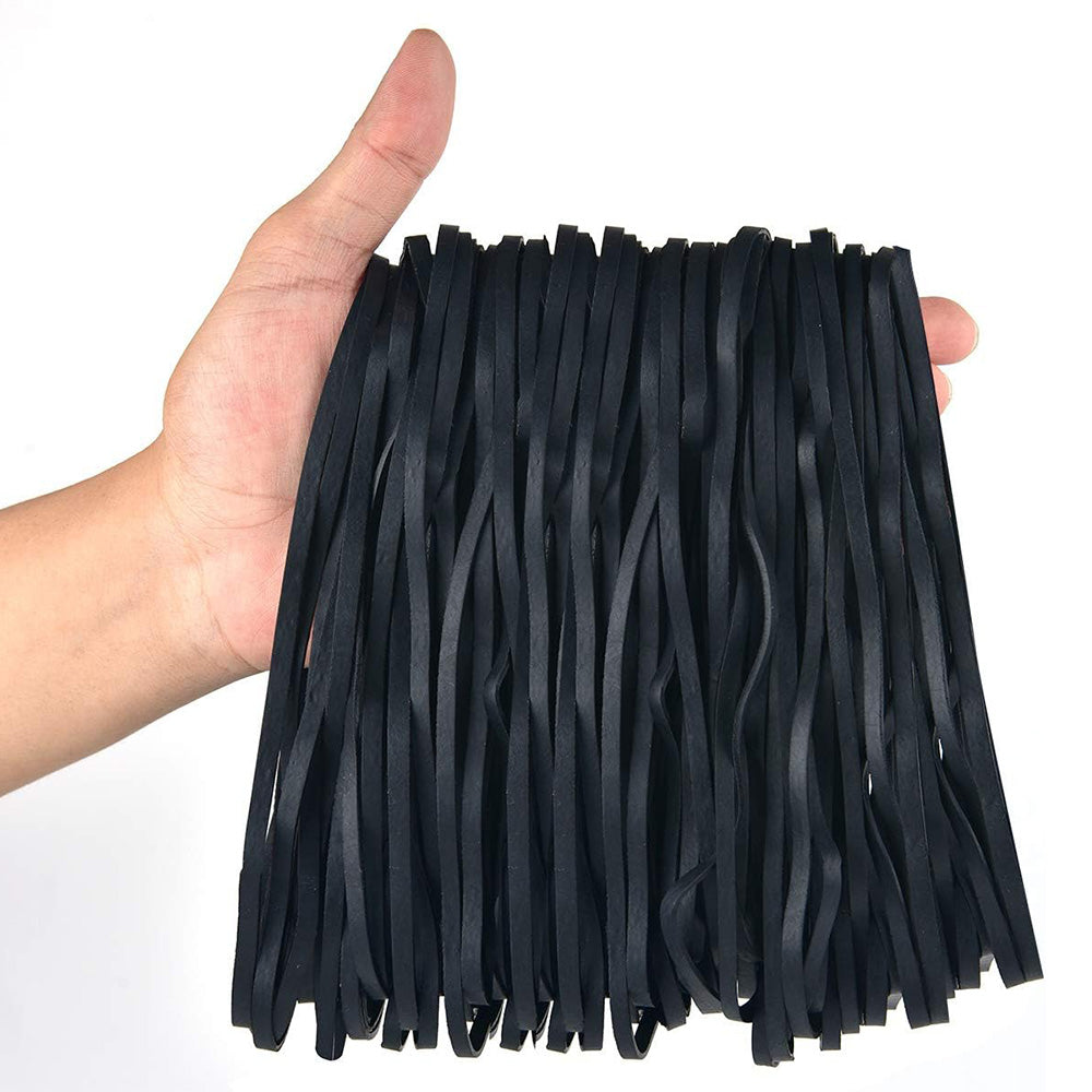 220Pcs Long Rubber Bands Elastic Bands for Office File Organization-Black